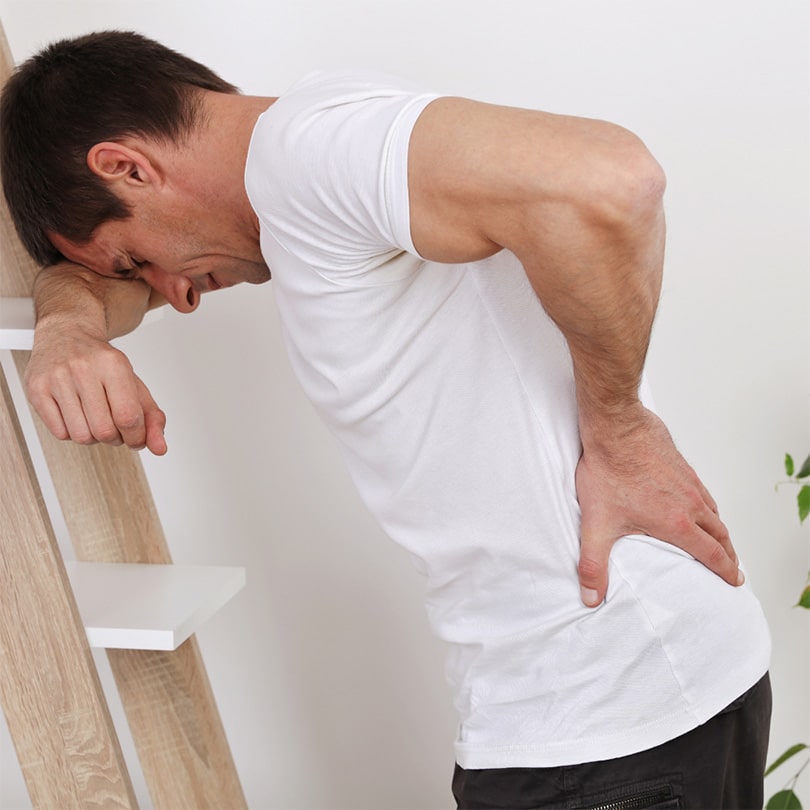man resting on shelf